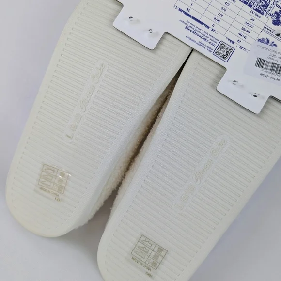 Slipper Umbrella Drink Coastal Social Club Embroider Slip On Ivory L (9/10) NWT - Picture 9 of 12